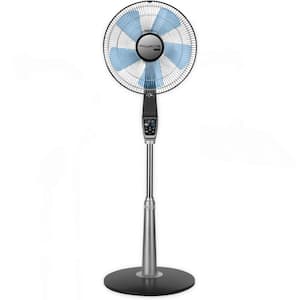 53 Inch 5 Speeds Turbo Silence Standing Floor Portable Fan with Remote Ultra Quiet Fan Oscillating, Silver