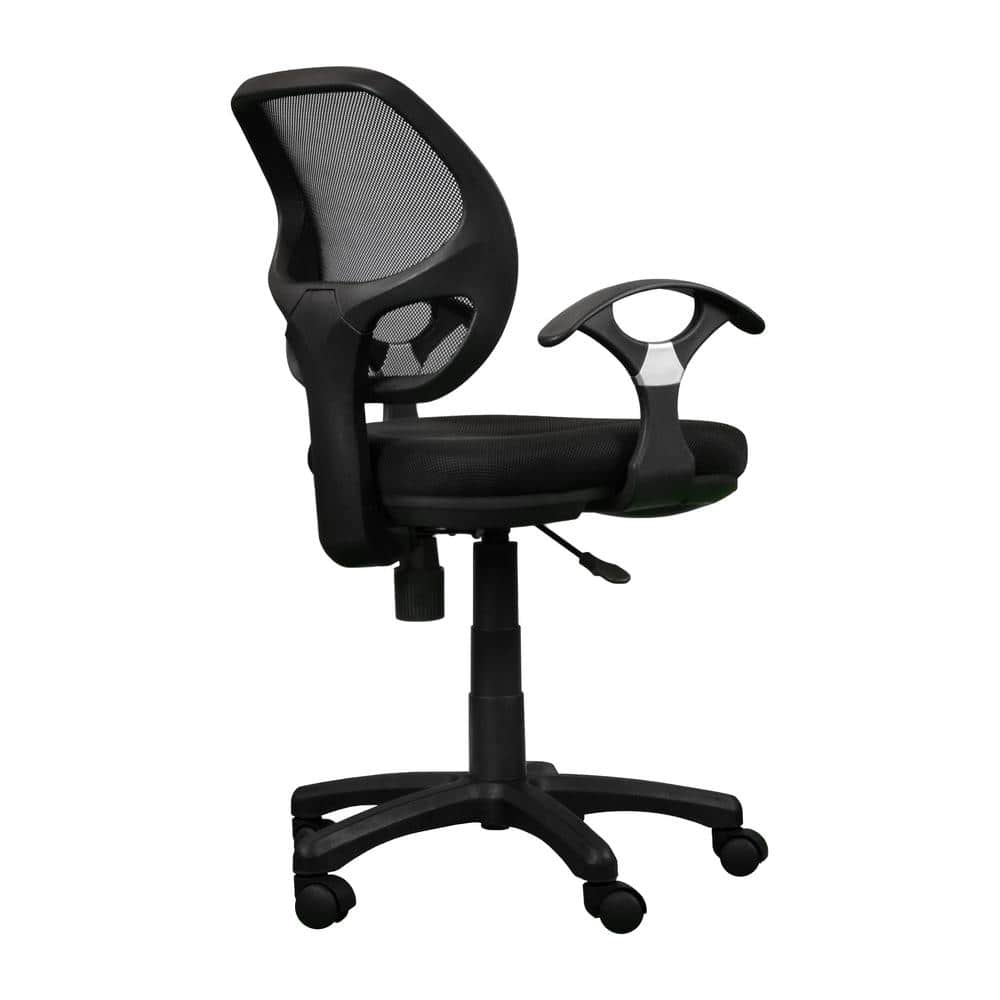 Sleek Black Mesh & Fabric Adjustable Task Chair with Swivel Base