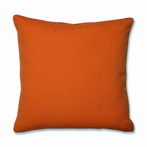 Solid Orange Square Outdoor Square Throw Pillow