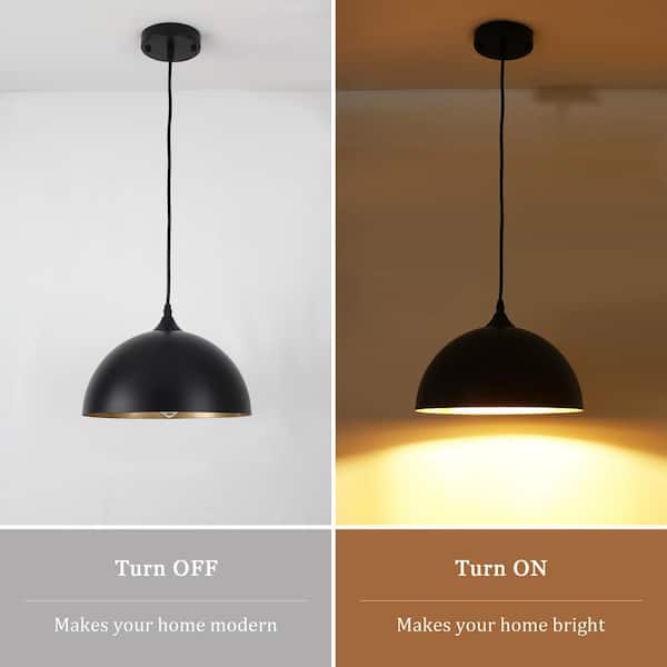 ADSENSTY 3-Light Black Pendant Light with Metal Shade, Adjustable