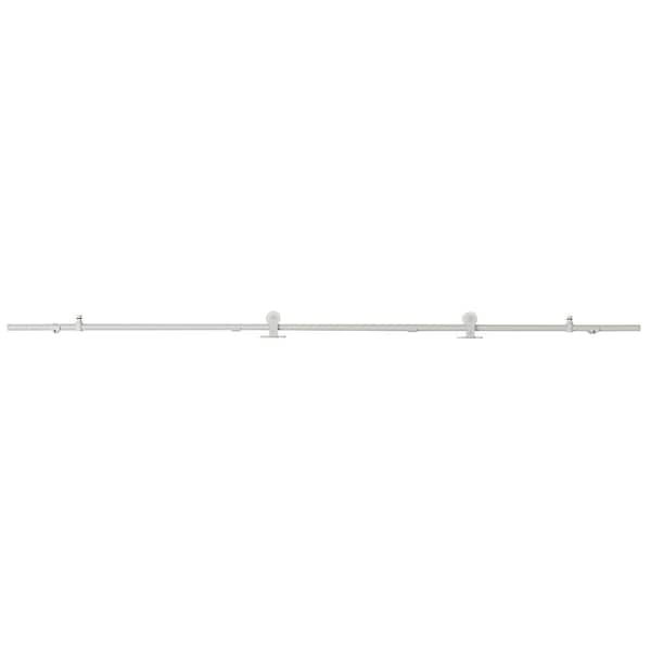 Colonial Elegance 78-3/4 in. x 1-9/16 in. White Steel Mini-Loft Tubular Rail Sandy Sliding Door Hardware Kit