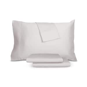 Infrared Wellness 4-Piece Solid Cotton Blend Queen Light Grey Sheet Set