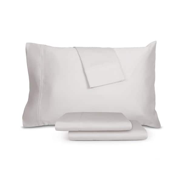 CELLIANT Infrared Wellness 4-Piece Solid Cotton Blend Queen Light Grey Sheet Set
