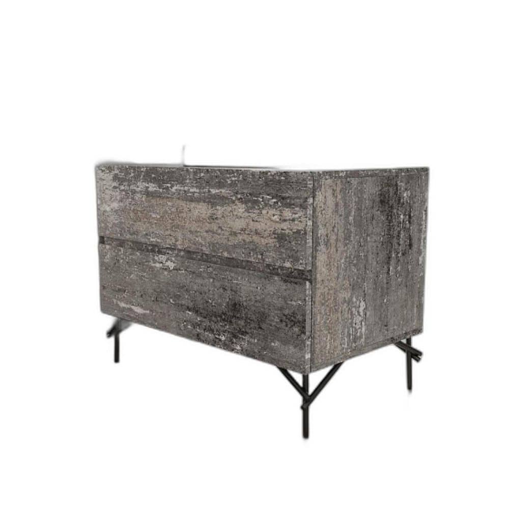 Gray 2 Drawer 27 in. W Nightstand