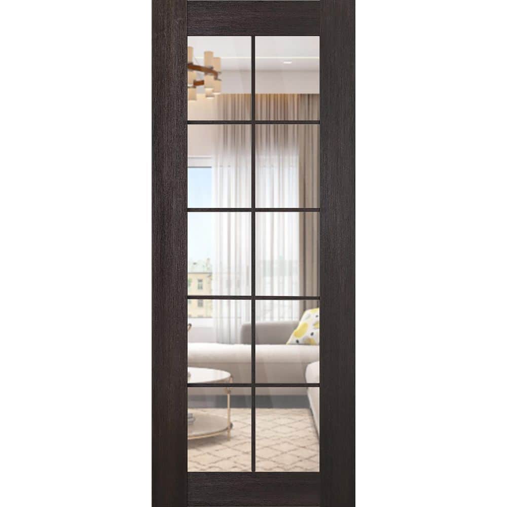 Vona 10 Lite 30 in. x 80 in. Veralinga Oak 10-Lite Clear Glass Composite Solid Core Wood Interior Door Slab price history on PriceWatchPro