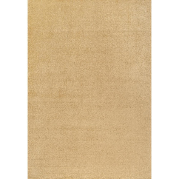 Haze Solid Low-Pile Mustard 8 ft. x 10 ft. Area Rug