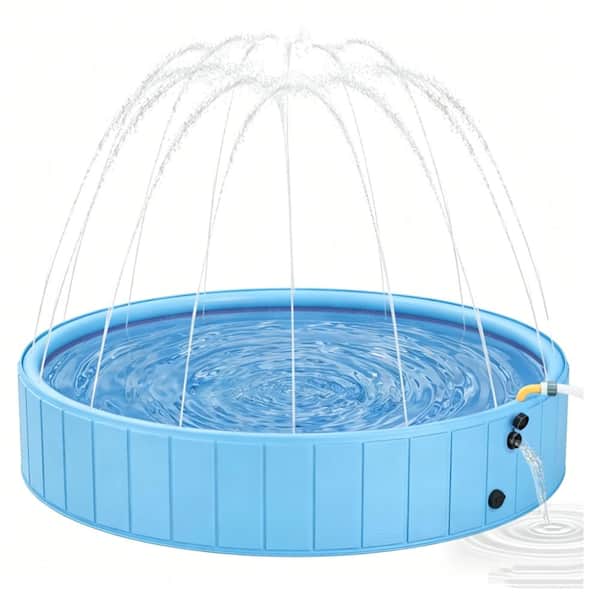 70 in. x 10 in. Foldable Round Kiddie Pool Pet Dog Pool,Non-Slip Dog Swimming Pool