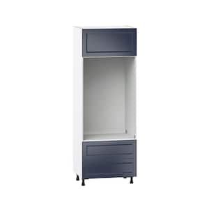 Devon 30 in. W x 84.5 in. H x 24 in. D Painted Blue Shaker Assembled Pantry Micro/Oven Kitchen Cabinet with Drawers