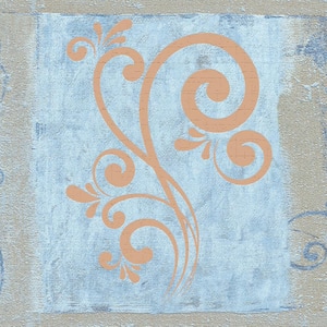 Falkirk Dandy II Blue Orange Shapes Abstract Peel and Stick Wallpaper Border