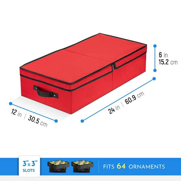 Santa's Bags 3-Drawer Christmas Ornament Storage Box (72 Ornaments