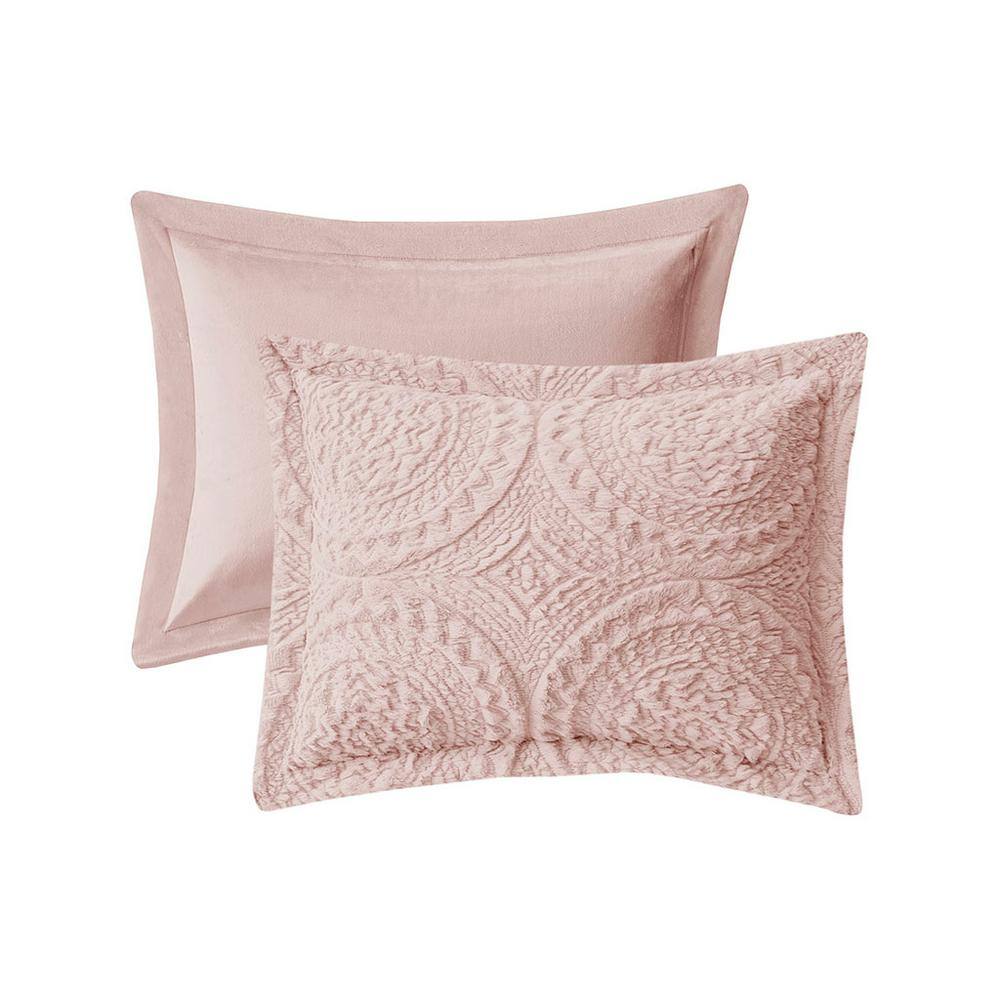 Blush Twin Microfiber Reversible Comforter Set with Shams