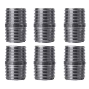 1 in. x 2 in. Black Industrial Steel Grey Plumbing Nipple (6-Pack)
