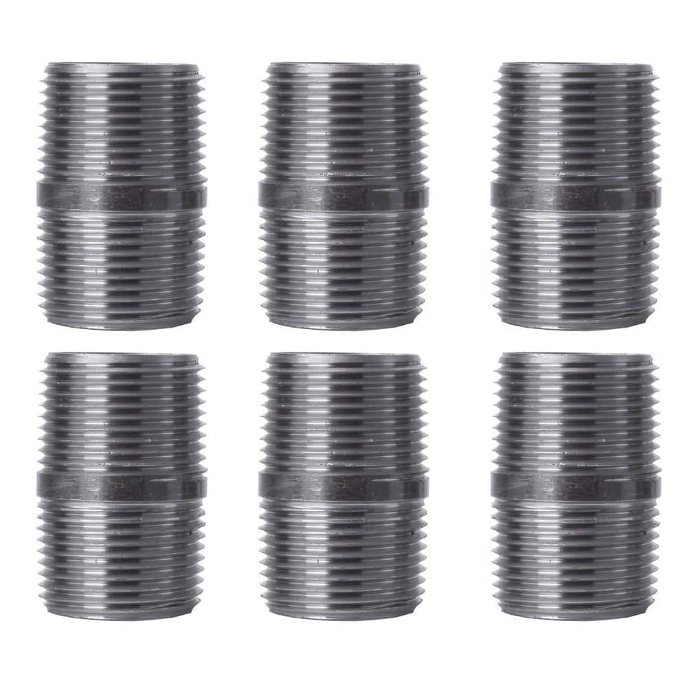 1 in. x 2 in. Black Industrial Steel Grey Plumbing Nipple (6-Pack) price history on PriceWatchPro