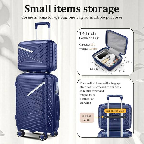 LIVACA 4-Piece Navy Blue Expandable Lightweight Polypropylene