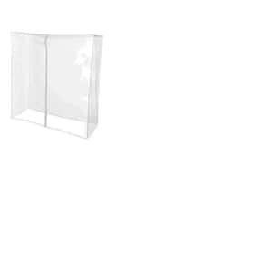 63.5 in. W x 69.5 in. H x 22.5 in. L Clear Vinyl Z Garment Rack Cover with Zipper and Cover Supports