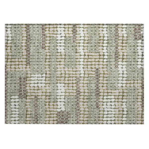 Chantille Machine Washable Indoor/Outdoor Abstract ACN2763 Olive 3 ft. x 4 ft. Area Rug