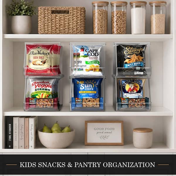 Sorbus Sorbus Stackable Snack Organizer Bins Open Front – Clear Pantry Storage Bins – Kitchen Pantry Organizer (4 Pack) FR-CANS-4PK-S-Z01