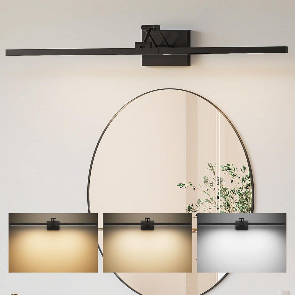 36 in. 1-Light Matte Black LED Bathroom Vanity Light with 3CCT, 360° Rotatable Head and Swing Arm price history on PriceWatchPro