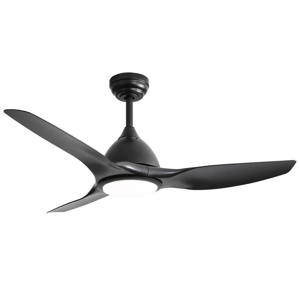 52 in. Ceiling Fan with Light and 6-speed Remote Control 3 ABS Fan Blades Black for Bedroom Patio price history on PriceWatchPro