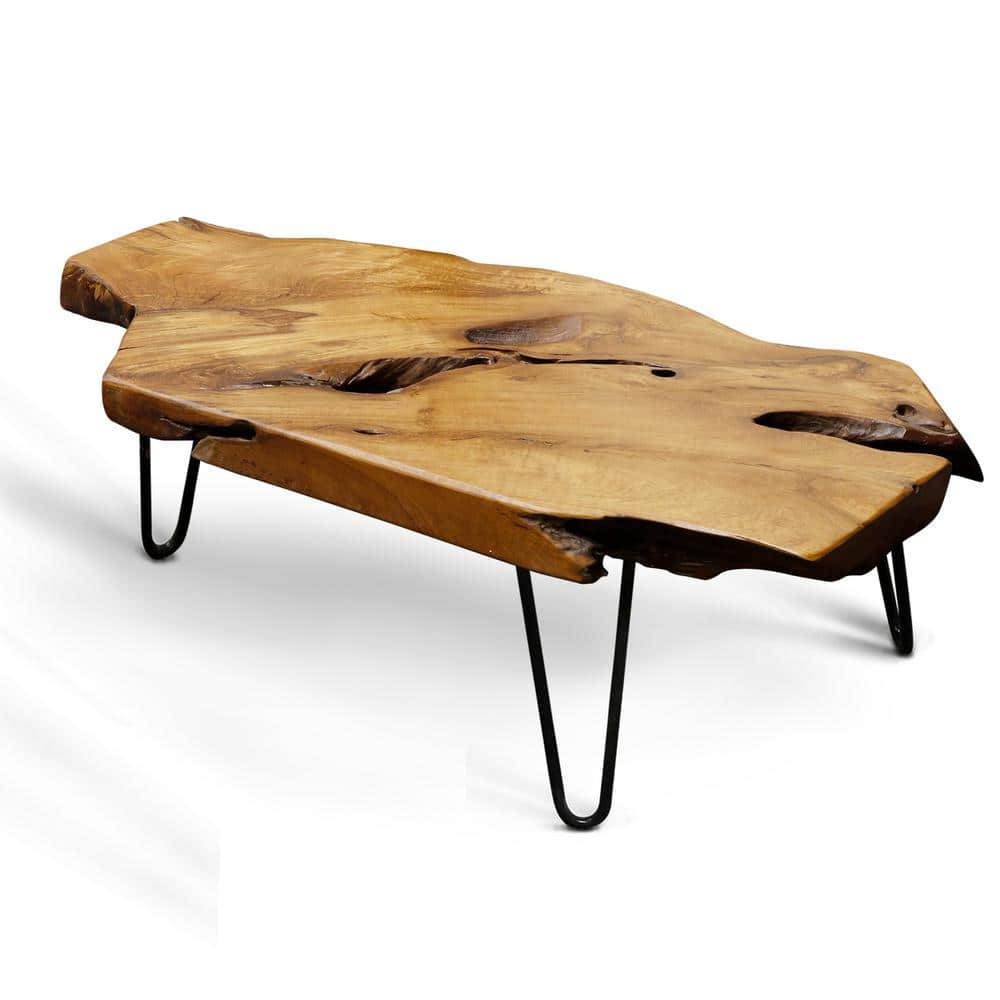 Teakwood Rectangular Outdoor Coffee Table with Clear Lacquer Finish