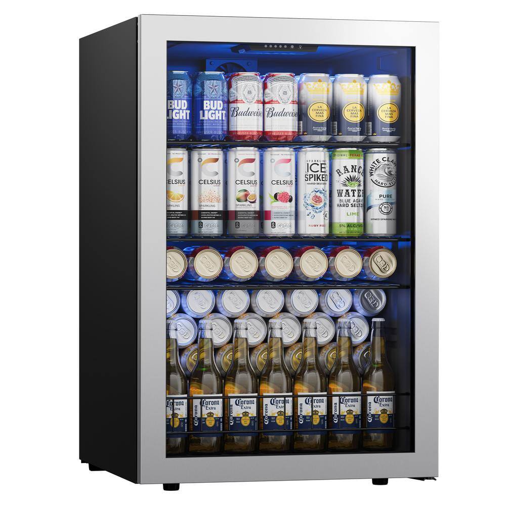 21.1 in. Single Zone 182-Cans Beverage Cooler Freestanding/Countertop Refrigerator Adjustable Shelves in Stainless Steel price history on PriceWatchPro