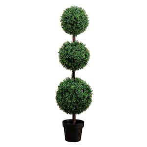 4 ft. Artificial Triple Ball Boxwood Topiary Tree (Indoor/Outdoor)