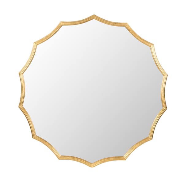 Unbranded 40 in. W x 40 in. H Round Sunburst Wall Mirror with Gold Finish, Wall Decor Mirror for Entryway Bedroom Living Room