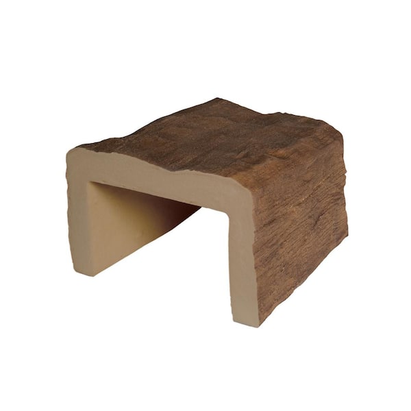 American Pro Decor 5-1/8 in. x 8 in. x 6 in. Long Medium Oak Hand Hewn Faux Wood Beam Sample