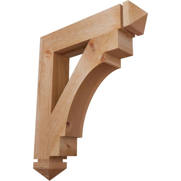 Ekena Millwork 4 in. x 26 in. x 22 in. Western Red Cedar Merced Arts and Crafts Rough Sawn