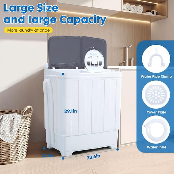 Elexnux 3 cu. ft. Compact Top Load Twin Tub Washer with