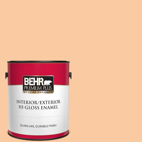 BEHR PREMIUM PLUS 1 gal. #290C-3 Chai Latte Hi-Gloss Enamel Interior/Exterior Paint