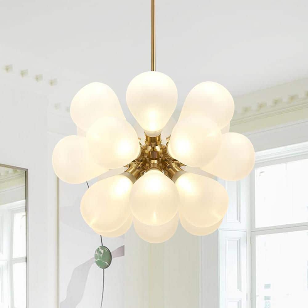 Y'INSP 18 Light Gold Modern Bubble Cluster Sputnik Chandelier Globe ...