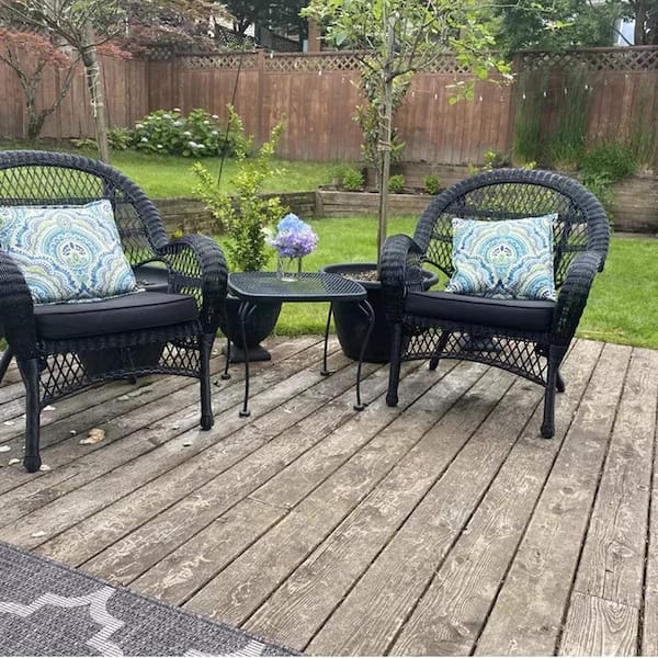 dubbin Outdoor Wicker Dinning Chair, Rattan Dinning Chair in Mixed Brown, set of 2
