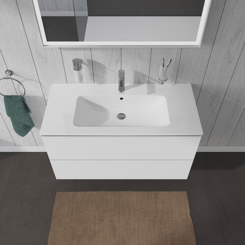 40.13'' White High Gloss Wall-Mounted Single Vanity