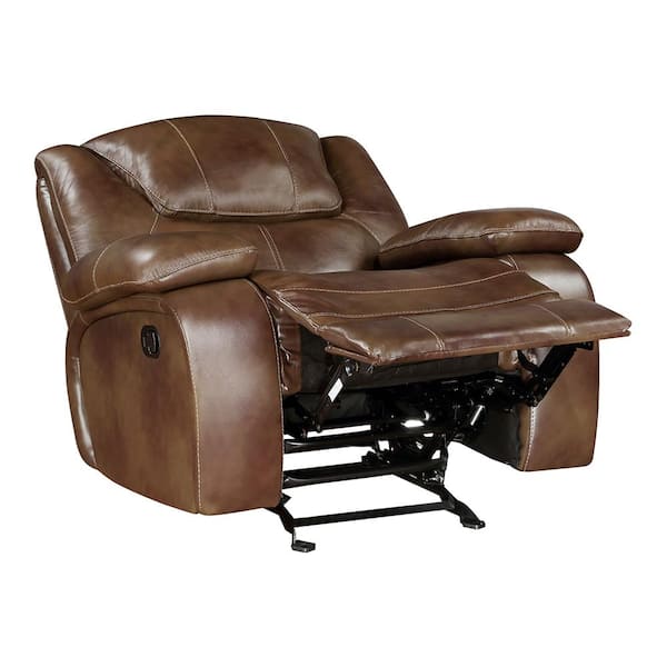 Lazzara Dimitri Brown Leather Manual Glider Recliner 9639BR-1