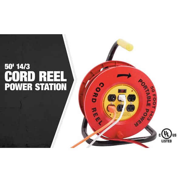 Southwire 45 ft. 14/3 Heavy-Duty Retractable Extension Cord Reel E316 - The  Home Depot