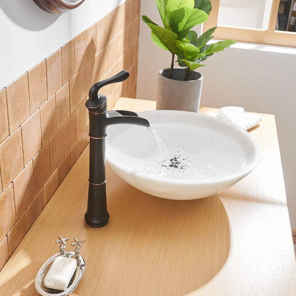 Oil-Rubbed Bronze Single-Handle Waterfall Vessel Faucet