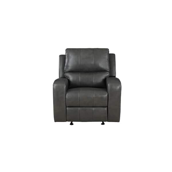 NEW CLASSIC HOME FURNISHINGS New Classic Furniture Linton Gray Leather Glider Recliner