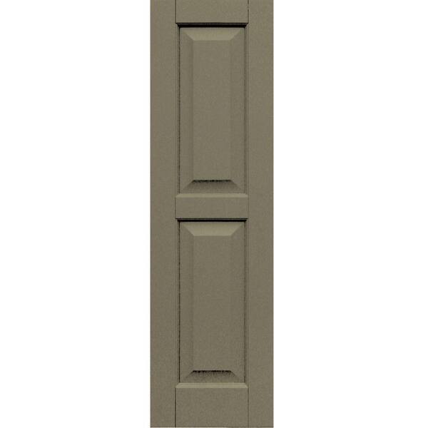 Winworks Wood Composite 12 in. x 42 in. Raised Panel Shutters Pair #660 Weathered Shingle