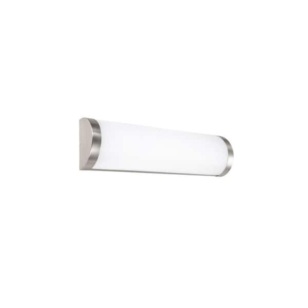 Fuse 16 in. 3000K Brushed Nickel ENERGY STAR LED Vanity Light Bar and Wall Sconce
