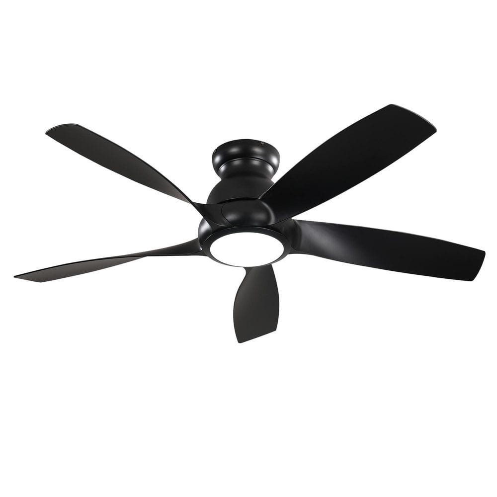 56 in. Black Flush Mount Ceiling Fan with ABS Blades, 3-Color Dimmable LED Light, 6-Speed DC Motor and Remote Control price history on PriceWatchPro