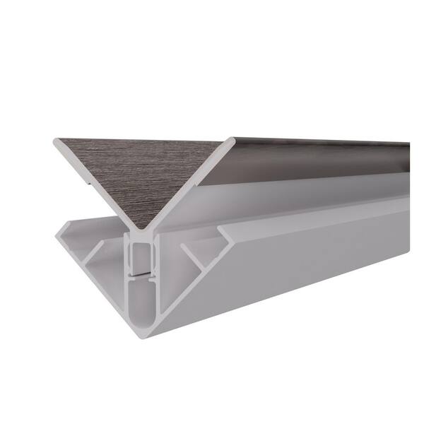Alusions 2.63 in. x 2.69 in. x8 ft. Argentinian Silver Gray Composite Aluminum Inside Corner Trim Kit  for .5 in. Board