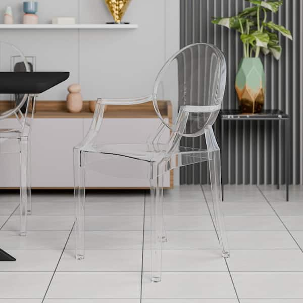 Leisuremod Carroll Clear Acrylic Arm Chair