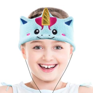 Kids Headphones Volume Limiter Machine Washable Fleece Headphones for Children Travel/Home w/ Adjustable Band (Unicorn)