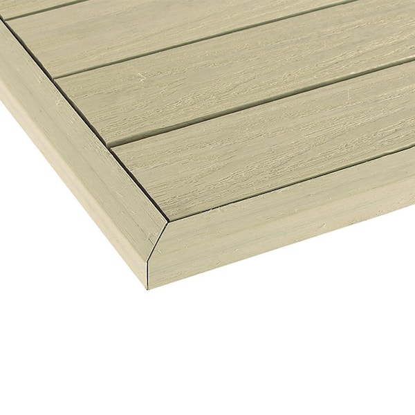NewTechWood 1/12 ft. x 1 ft. Quick Deck Composite Deck Tile Outside Corner Trim in Sahara Sand (2-Pieces/Box)