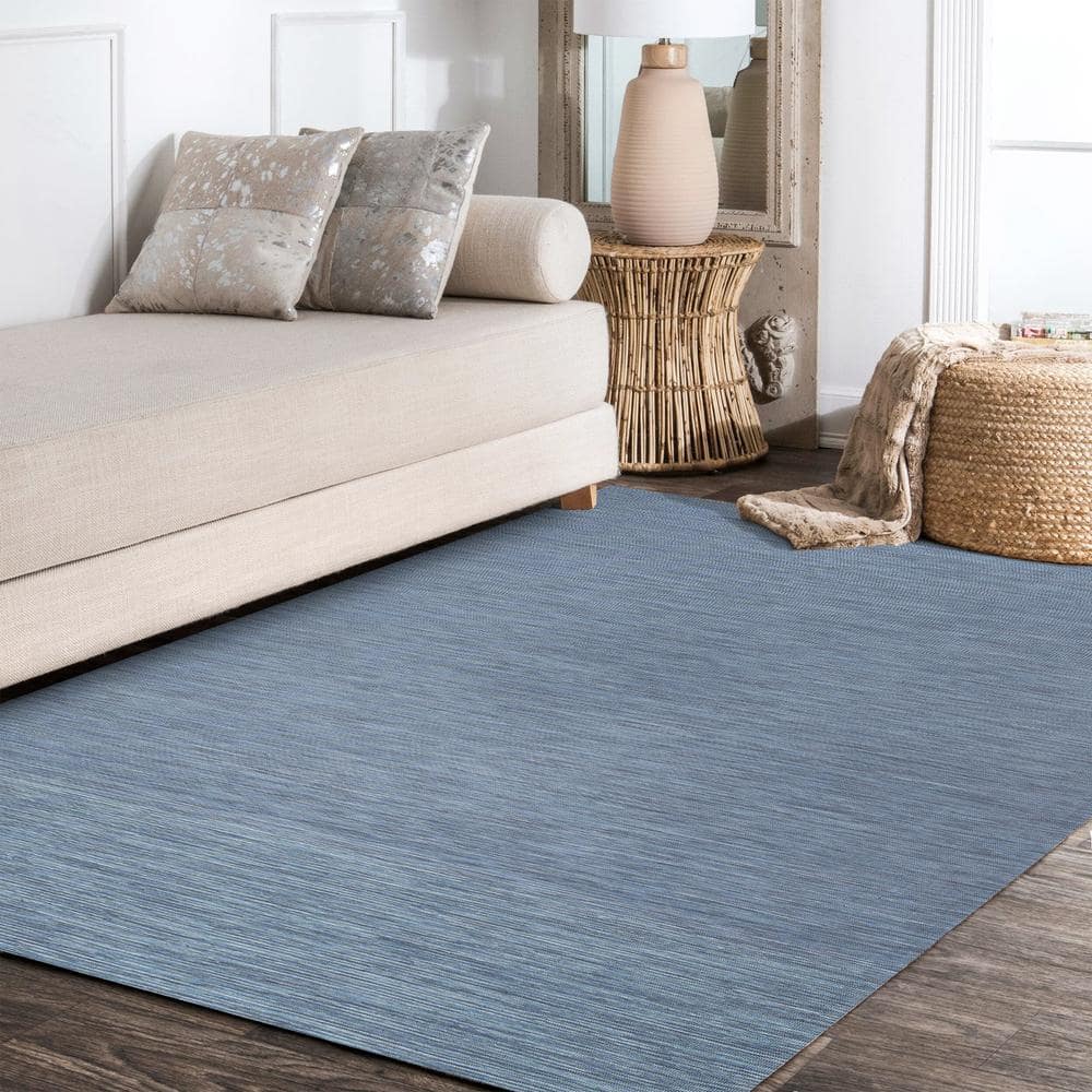 Ethan Blue Flatweave Synthetic 8' x 10' Area Rug