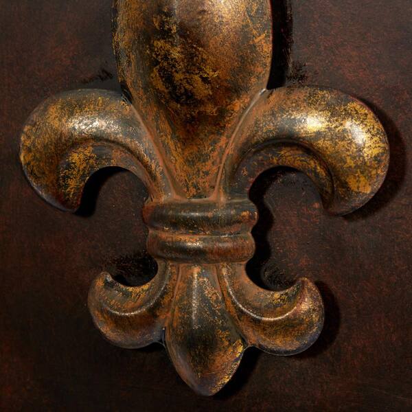 Ornamental Fleur de Lis Scroll Copper/Bronze Metal Accent 15 1/2" x 4 3/4" 