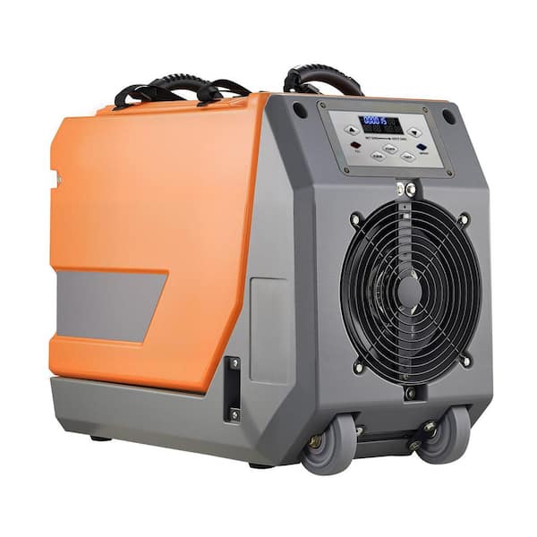 180 pt. 2500 sq. ft. Bucketless Commercial Dehumidifier in Orange with Manual, Auto Defrost, Manual Control, Portable