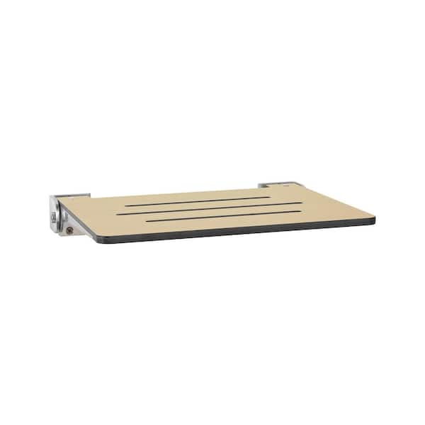 SEACHROME SlimLine Folding Wall Mount Shower Bench Seat, Urban Chic Seat with Silver Frame
