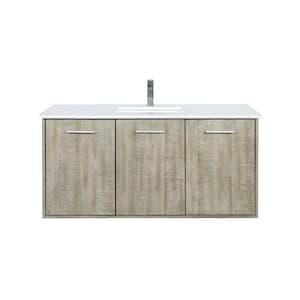 Fairbanks 48 in W x 20 in D Rustic Acacia Bath Vanity, Cultured Marble Top and Chrome Faucet Set